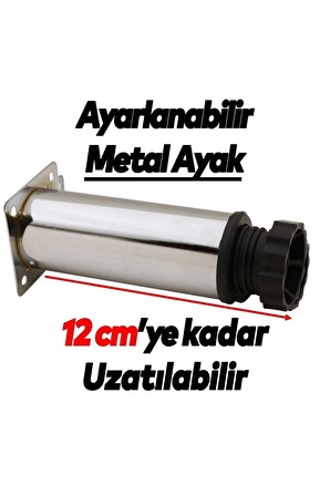 Bingo Mobilya Ayağı Ayarlanabilir Q42 Metal Krom 10 Cm 4 Adet