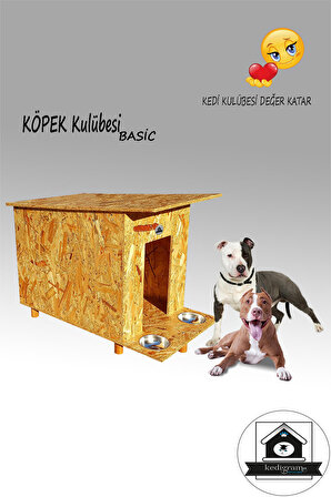 Köpek Kulübesi Basic- Kedi Evi Köpek Kulübesi Mama Kabı Hediyeli