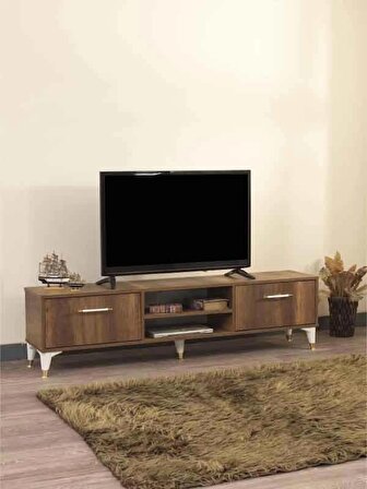 Kar Mobilya Tv Ünitesi Modern Ayaklı Tv Sehpası 180 cm Ceviz