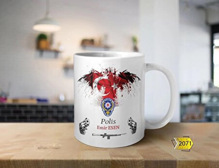 Baskılı Seramik Çay Kahve Kupası ( Türk Polisi )