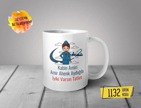 Baskılı Seramik Çay Kahve Kupası ( Kabin Amiri )