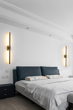 Lıghtmore Modern Dekoratif Çubuk Salon - Yatak Odası Duvar Gold Aplik 3000 K