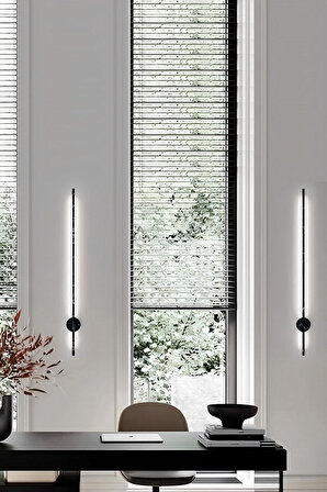 Lıghtmore Modern Dekoratif Çubuk Salon Duvar Siyah Aplik 6500 K