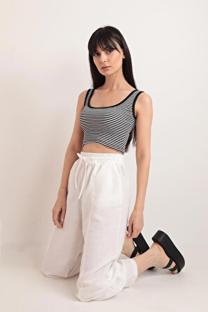 KAKTÜS KAŞKORSE ÇİZGİLİ KADIN CROP