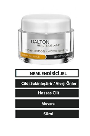 Dalton Marine Cosmetics Derma Balance Hassas Ciltler İçin Su Bazlı Yağsız Nemlendirici Yüz Bakım Kremi 50 ml
