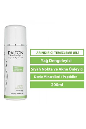 Dalton Marine Cosmetics Derma Control Yağlı Cilt için Arındırıcı Yüz Temizleme Jeli 200 ml 