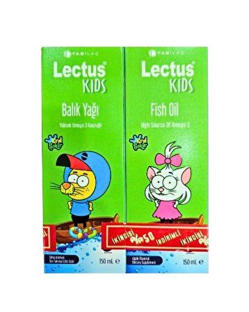 Lectus Kids Elmalı Balık Yağı 2 Adet 150 Ml