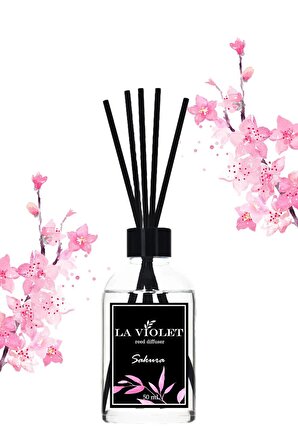 Sakura Kiraz Çiçeği Çubuklu Oda Kokusu, Esansiyel Yağ, Reed Diffuser 50 ml
