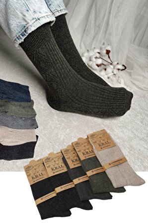 Erkek ve Kadın Kışlık Termal Etkili (5'li Paket) Lambswool Kuzu Yün Çorap