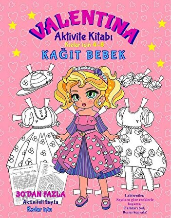 Valentina Kağıt Bebek Aktivite Kitabı - Boyama - Giydirme - Çocuklar için - Eğlence