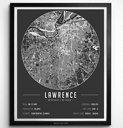 Lawrence 50x70 cm Harita Poster