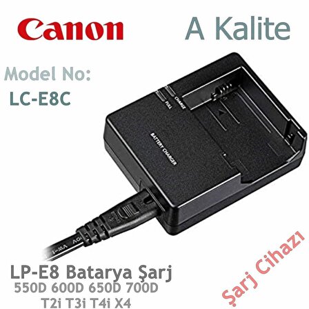 Canon LC-E8C şarj Cihazı 550D 600D 650D 700D LP-E8 Batarya şarj Aleti