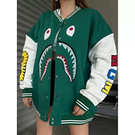 Lucky Life Bape Kolej Ceket - Yeşil