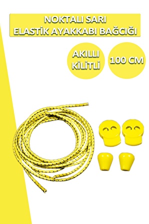 Lucky Akıllı Kilitli Elastik Noktalı Ayakkabı Bağcık 100 CM