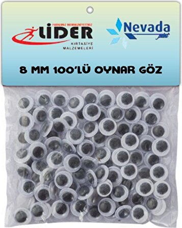 Lider & Nevada Oynar Göz 8 mm 100'LÜ Paket