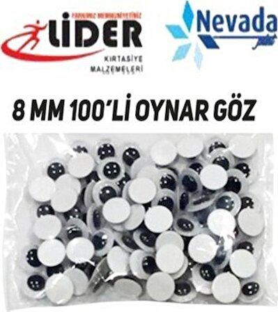 Lider & Nevada Oynar Göz 8 mm 100'LÜ Paket