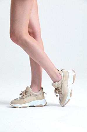 Kadın Nud Cilt Taşlı Rahat Kalıp Spor Ayakkabı LDY-2046