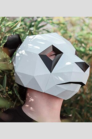 Panda Parti Maskesi Hallowen Çocuk Kostümü Cadılar Bayramı Dekor Hayvan Maskesi