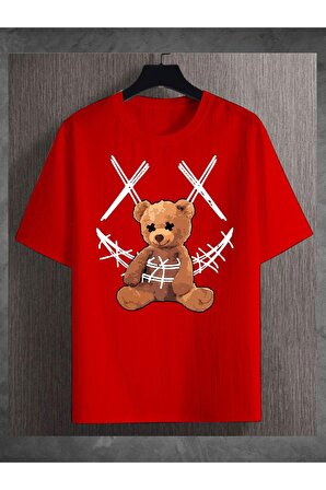 Unisex Brown Bear Baskılı Tshirt