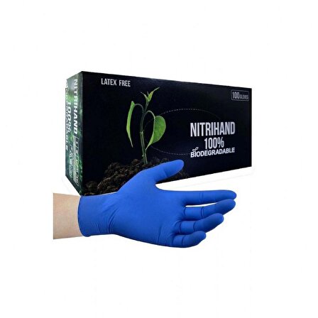 NITRIHAND Biodegradable (Geri Dönüşümlü) Pudrasız Nitril Eldiven 4.5mil
