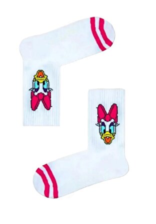 LittleHappiness70 Unisex Yetişkin Daisy Duck Kolej Çorap