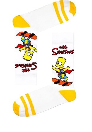 LittleHappiness70 Unisex Yetişkin The Simpsons Kolej Çorap