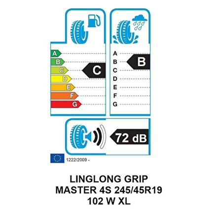 Linglong 245/45 R19 102W XL Grip Master 4S Oto 4 Mevsim Lastiği 2023