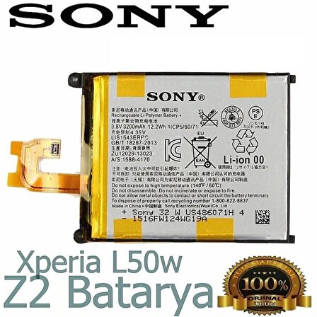 Sony Xperia Z2 Batarya Sony Xperia Z2 D6503 D650 LIS1543ERPC Uyumlu Yedek Batarya