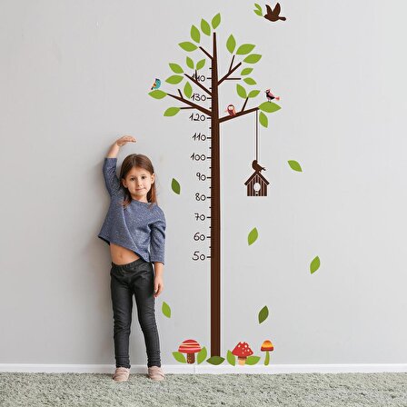 Sevimli Ağaç Boy Ölçer Duvar Sticker