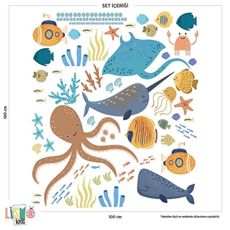 Deniz Canlıları Duvar Sticker