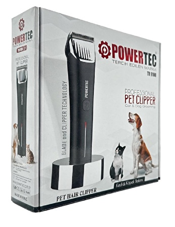 Powertec TR-9100 Şarjlı Stantlı Kedi Köpek Tıraş Makinası