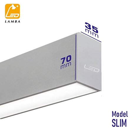 Lambaled Lineer SLIM Led Sarkıt 160cm 40W 3000K Gün Işığı