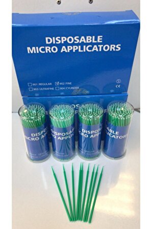 Lash Lifting Microbrush Çubukları Yeşil 100'lü Kutu  4 Kutu