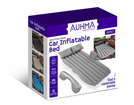 Araç Içi Şişme Yatak Araba Ve Kamp Yatağı Çanta Elektrikli Pompa Tamir Kiti Ve Yastıklı Yatak Seti