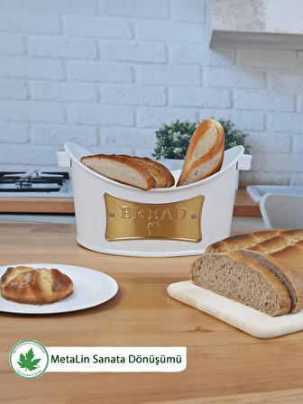 Metal Kulplu Kayık Ekmeklik, Gondol Ekmeklik, Ekmek Sepeti, Sunumluk (Bread Plakalı) LN1205