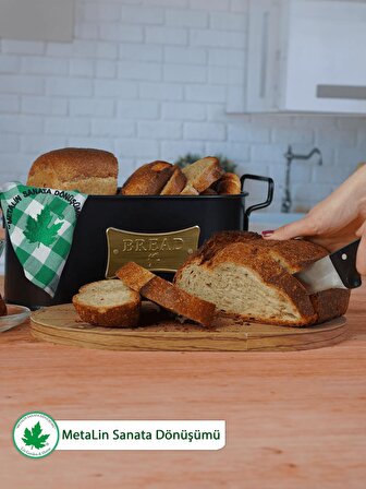 Tahta Kapaklı Metal Ekmeklik, Ahşap Kapaklı Ekmeklik (Bread Plakalı)