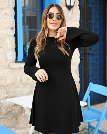 LENAY  Kadın Uzun Kollu Arkası Dekolteli Dizüstü Elbise