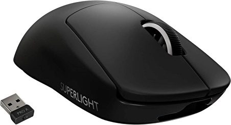 Logitech PRO X Superlight Hero Kablosuz Oyuncu Mouse, 25.600 DPI Hero Sensörlü, 1ms, 5 Özelleştirebilir Tuş, Siyah (‎910-005880)