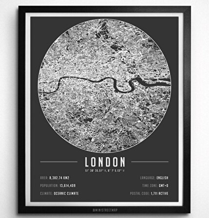 Londra 50x70 cm Harita Poster