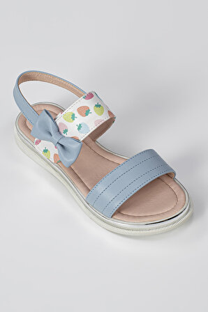 LupiaKids Çilekli Mavi Kız Çocuk Sandalet LPY-21Y1-040