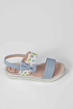 LupiaKids Çilekli Mavi Kız Çocuk Sandalet LPY-21Y1-040