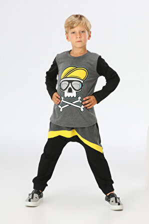 Skull Mode Pantolon+T-shirt Erkek Çocuk Takım