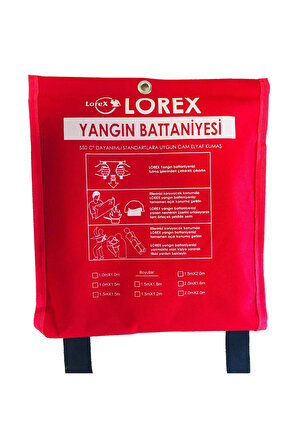 Lorex LR-FB1010C 100cm x 100cm Yangın Battaniyesi , Çantalı