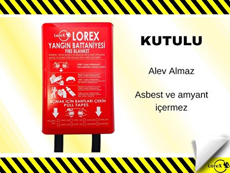 LOREX LR-FB2015B 200cm X 150cm Kutulu Yangın Battaniyesi