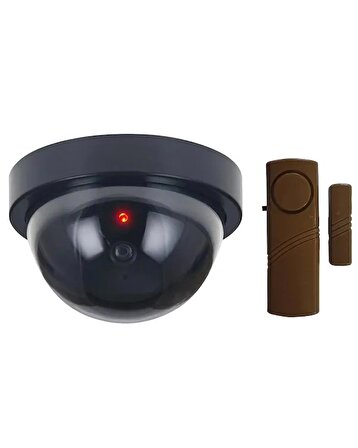 LOREX LR-SK04-4444K Estetik Güvenlikli Hırsız Alarm Set Lorex Kahverengi Kapı Pencere Alarmı ,Caydırıcı Dome Kamera
