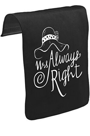 Mrs. Always Right Şapka Unisex Siyah Tak-Çıkar Postacı Çanta Kapağı CK-1526