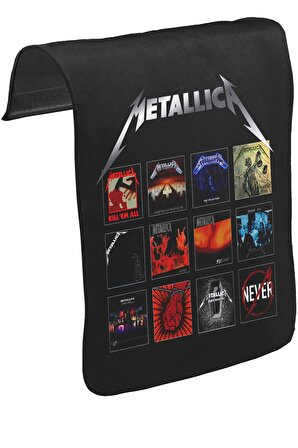Metallica - Album Covers Unisex Siyah Tak-Çıkar Postacı Çanta Kapağı CK-325
