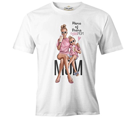 Mama of Drama Anneler Günü Beyaz Unisex Tshirt