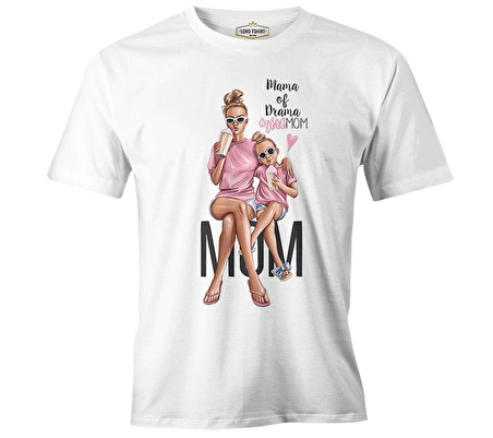 Mama of Drama Anneler Günü Beyaz Unisex Tshirt