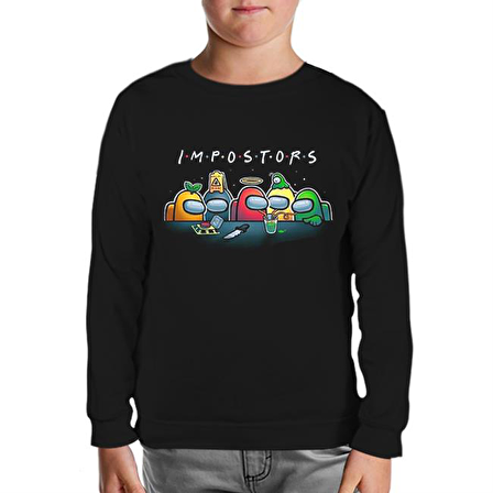 Among Us Impostors I Siyah Çocuk Sweatshirt